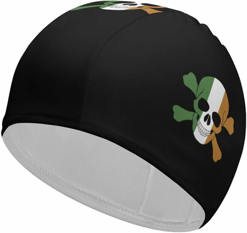 Zwemcaps |  Ierland Vlag Skull Classic Unisex Zwemcap Comfortabele Mode Grafische Zwemhoed Voor Lang En Kort Haar Zwemcaps Zwemcaps