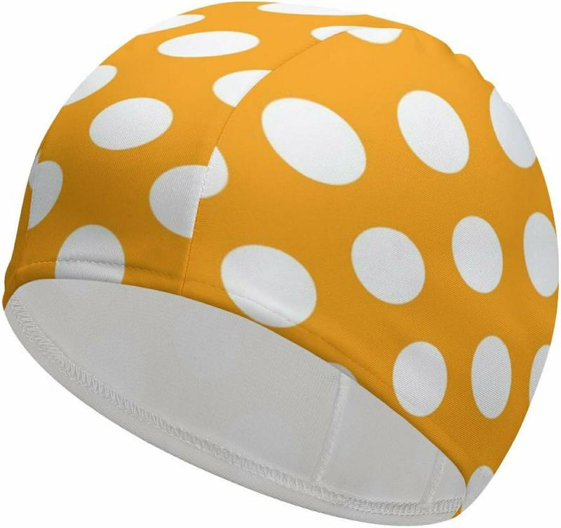 Zwemcaps |  Oranje Polka Dot Classic Unisex Zwemcap – Comfortabele Mode Graphic Zwemhoed Voor Lang En Kort Haar Zwemcaps Zwemcaps