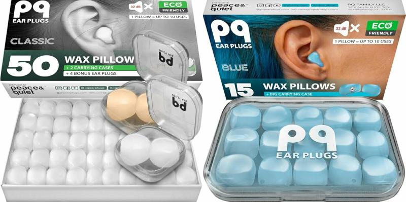 Oordopjes |  Pq Wax Oordopjes Voor Slaap & Zwemmen (Wit & Blauw) Oordopjes Oordopjes